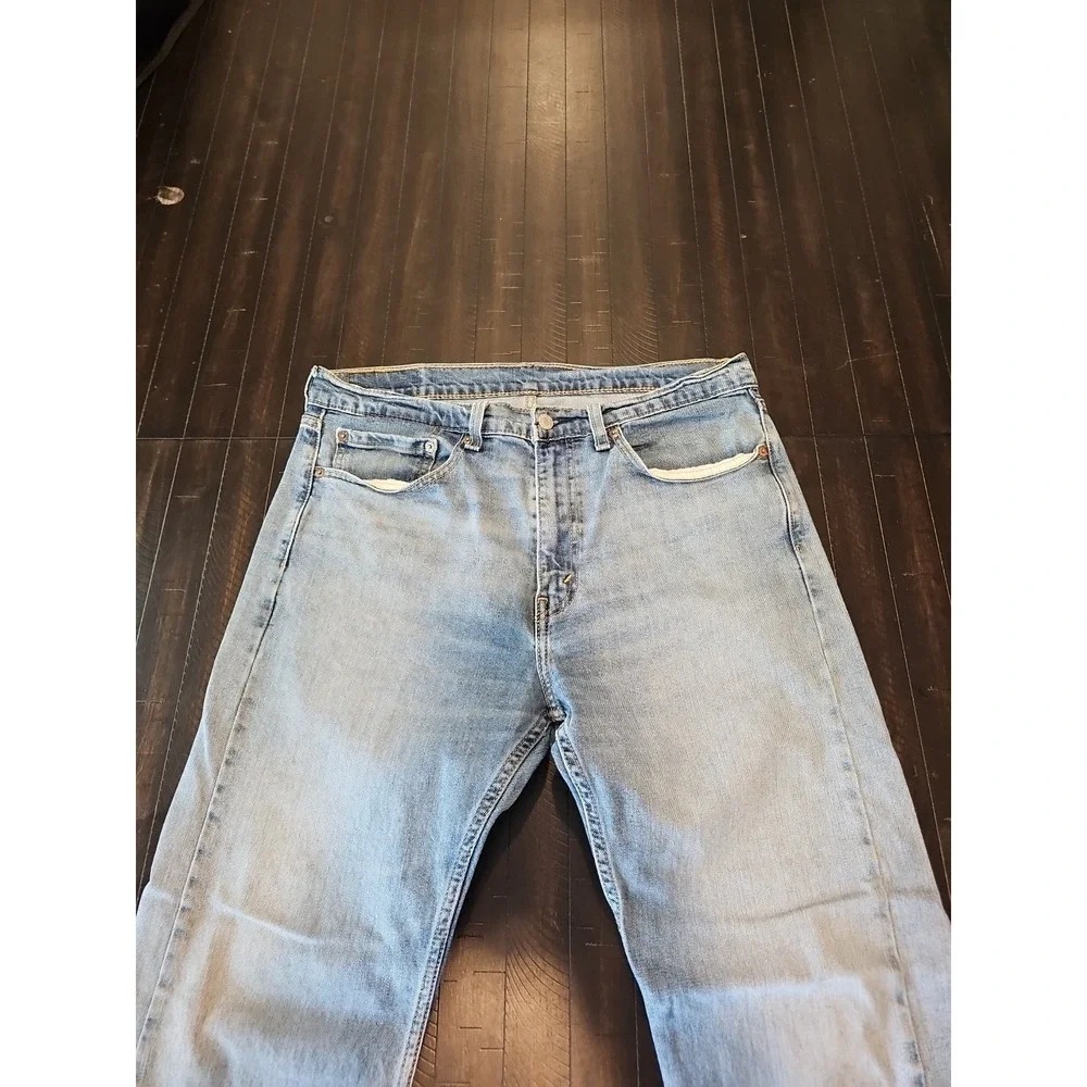 Levi's Mens Blue 505 Straight Leg Denim Jeans Slight Stretch Med Wash Size 34x30